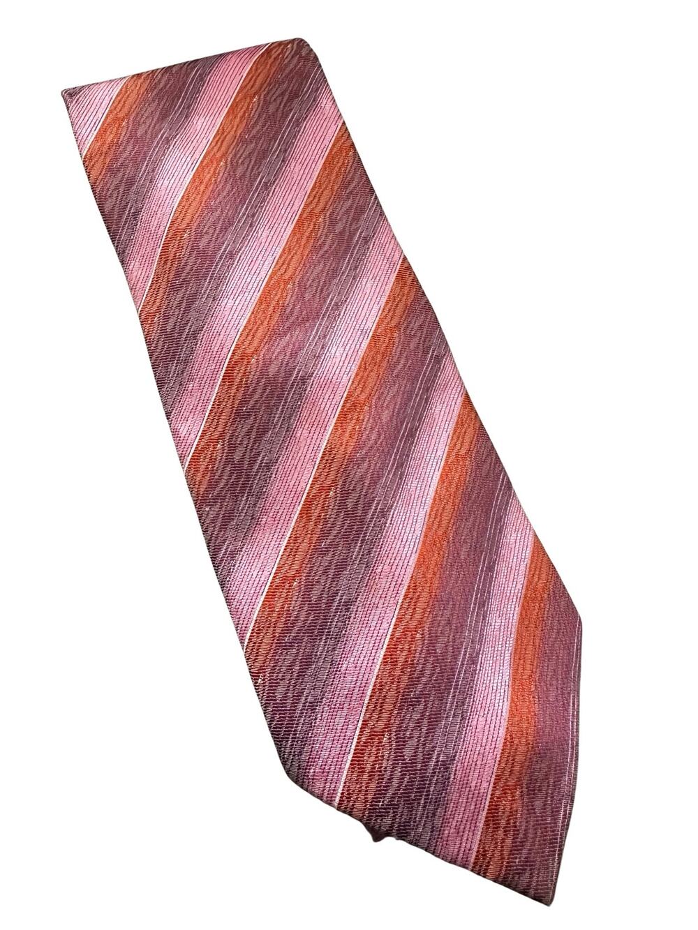 Vintage Mei Tai Lang Pink Striped Silk Necktie